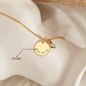 Collar con letra grabada en forma de moneda, el primer collar personalizado con piedra de nacimiento para niños, regalo de aniversario, regalo del Día de la Madre, para la abuela.