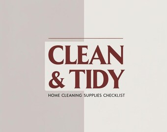 Cleaning Supplies checklist Printable - Instant Download Home Cleaning PDF