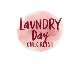 Laundry Day Checklist | Laundry Routine Printable | Home Cleaning Planner