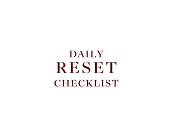 Daily Home Reset Checklist Printable - Quick Cleaning Planner