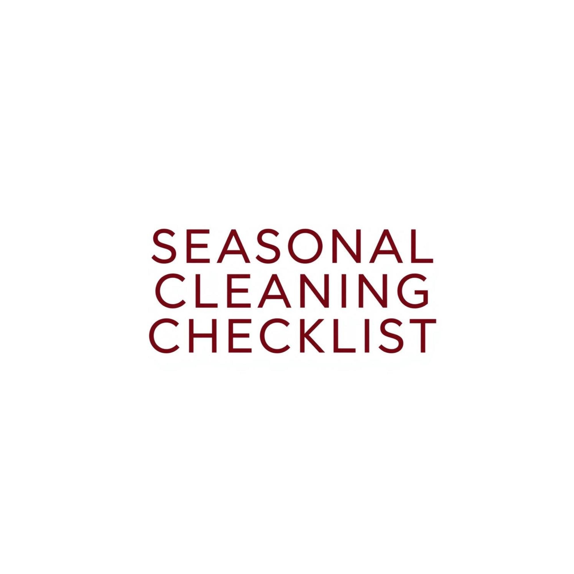 Seasonal Cleaninig Checklist Printable Yearly Home Maintenance Planner ...