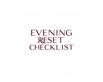 Evening Reset Routine Printable Night Cleaning Checklist Planner