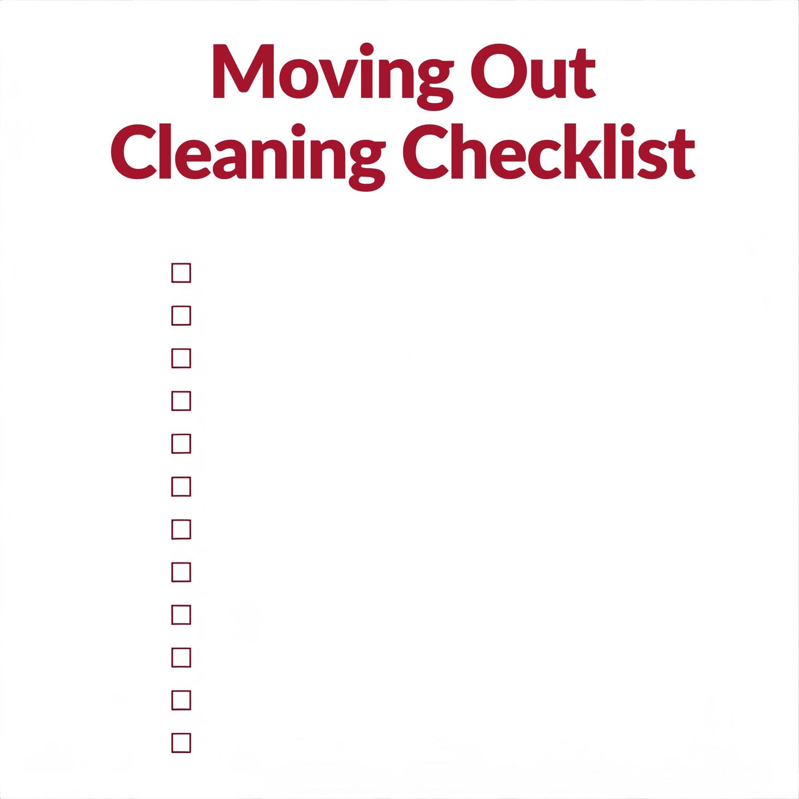 Moving Out Cleaning Checklist Printable - Instant Download Home Reset ...