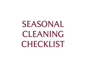 Seasonal Cleaninig Checklist Printable Yearly Home Maintenance Planner