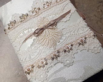 Ivory Wedding Journal Romantic Gift for Her Vintage Bride Wedding Keepsake