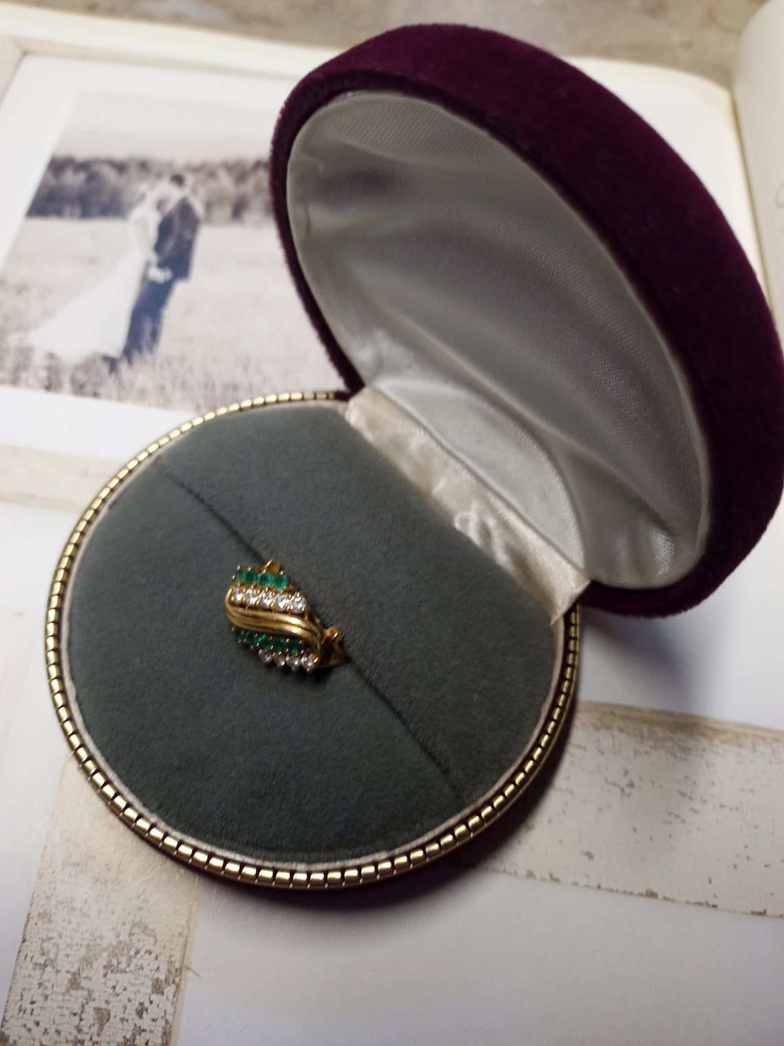 Vintage Velvet Ring Box Etsy