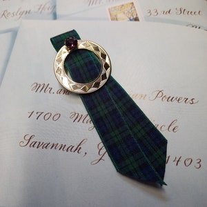 Scottish Wedding Boutonniere Blackwatch Tartan