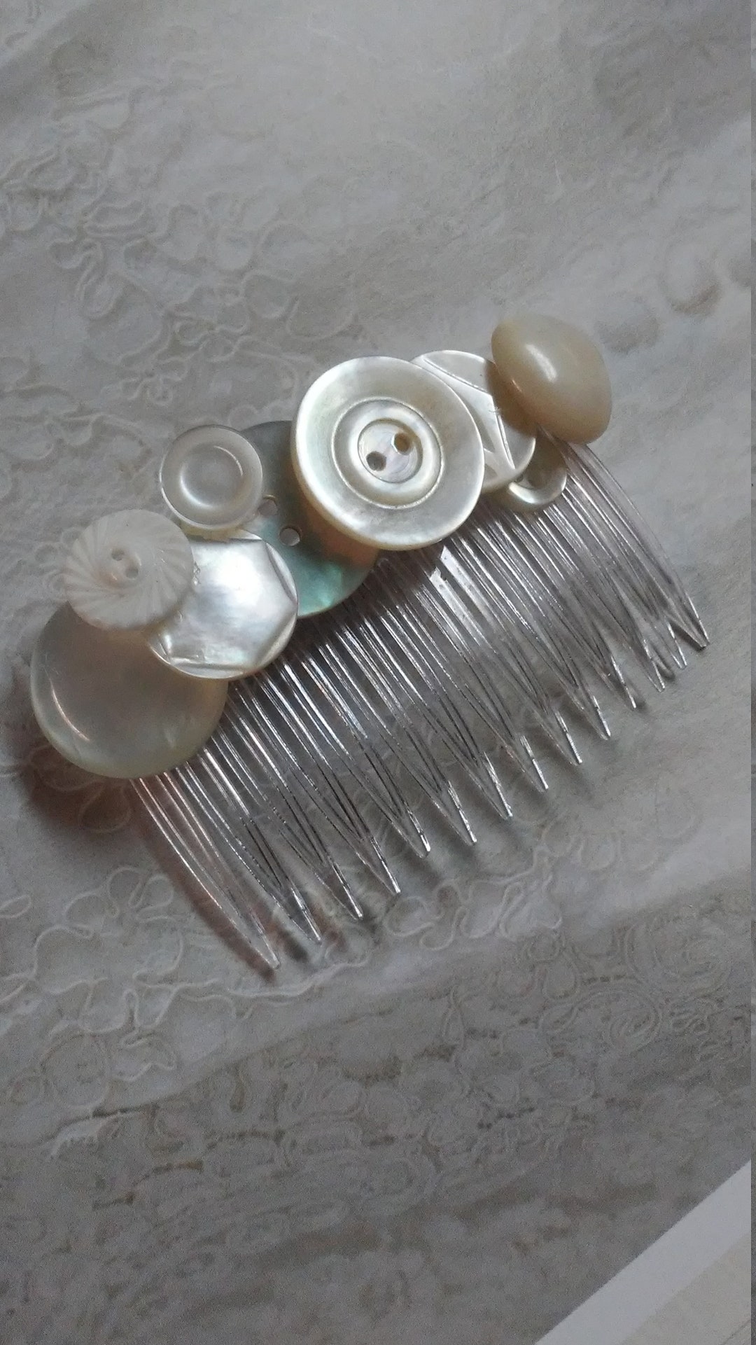 Mother of Pearl Hair Comb Veil Comb Bridal Hair Etsy