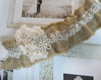 Burlap Garter I Rustic Wedding I Country Wedding I Barn Wedding