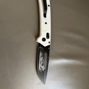 Custom Engraved Pocket Knife – Personalized Folding Knife with Artwork – Groomsmen, Hunter, or Collector Gift
