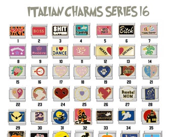 Italian Charms SERIES 16, Italian Charm Bracelet, Jewelry, Gift, Unique Gift, Charm Links Fit 9mm Bracelet Stainless Steel