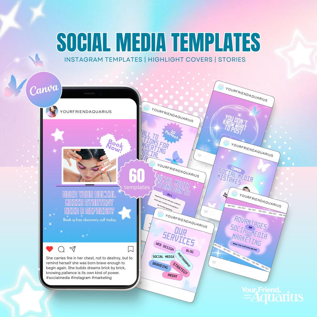 Social Media Templates Canva Bundle | Instagram Posts Stories ...