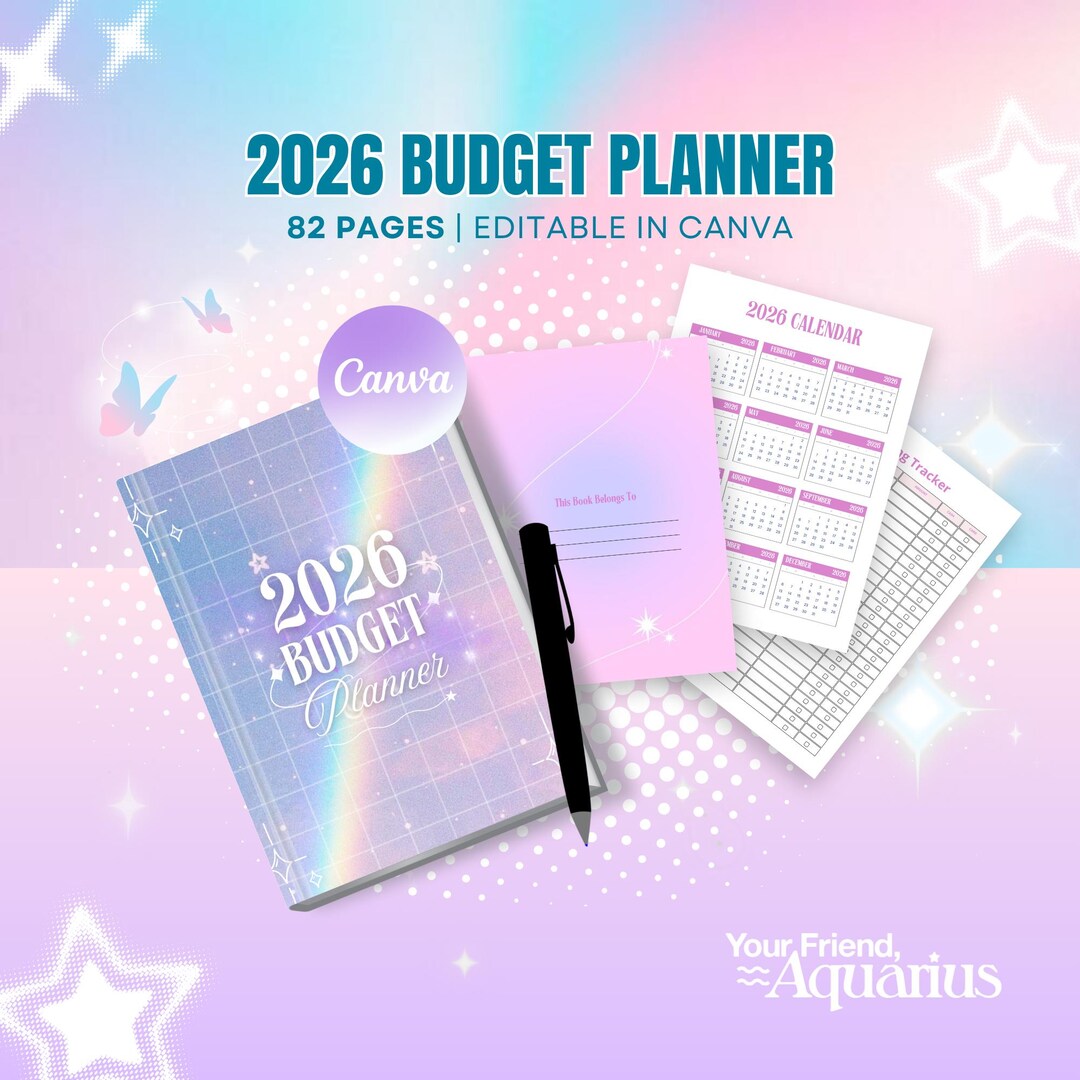 2026 Budget Planner | Editable Canva Template - Etsy