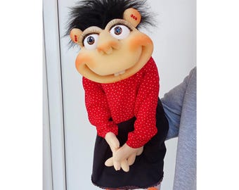 Handmade Ventriloquist Puppet: Movable Mouth Artist Doll, theatre