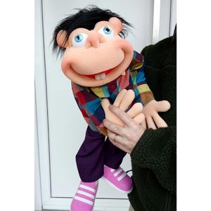 Handmade Ventriloquist Puppet: Cheerful Boy Marionette, Professional Artist, Doll