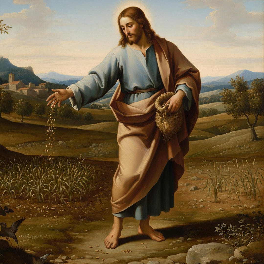 Parable of the Sower Art: Jesus Painting, Christian Home Decor (digital ...