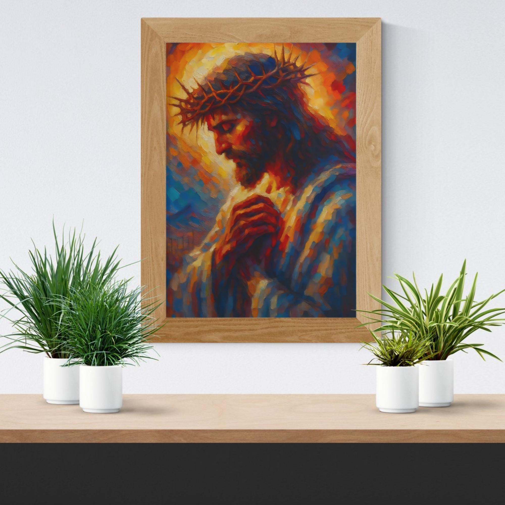 Jesus Crown of Thorns Modern Painting | Christian Wall Art | Religious ...