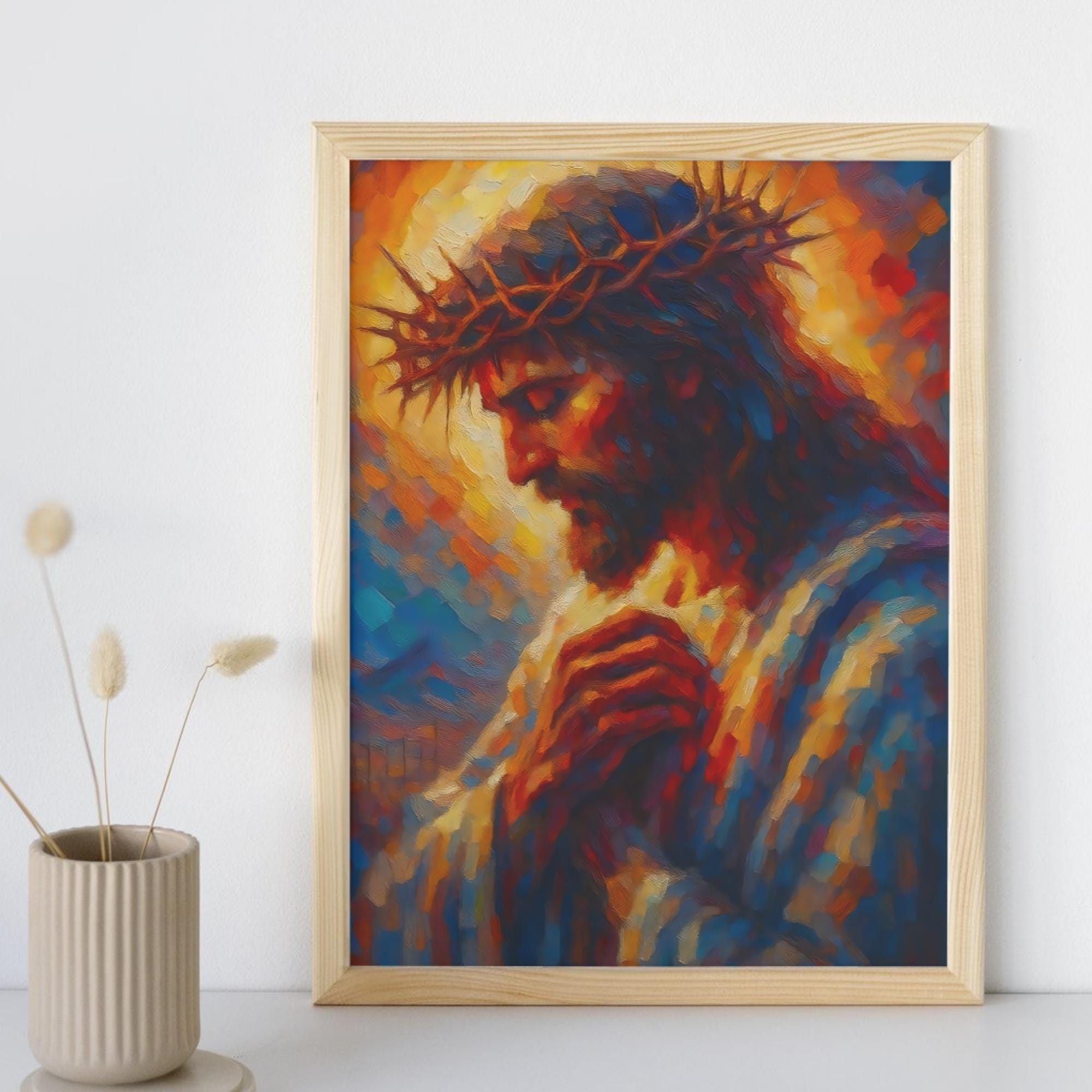 Jesus Crown of Thorns Modern Painting | Christian Wall Art | Religious ...