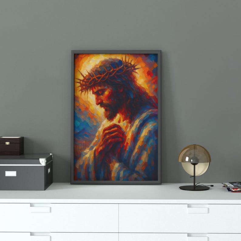 Jesus Crown of Thorns Modern Painting | Christian Wall Art | Religious ...