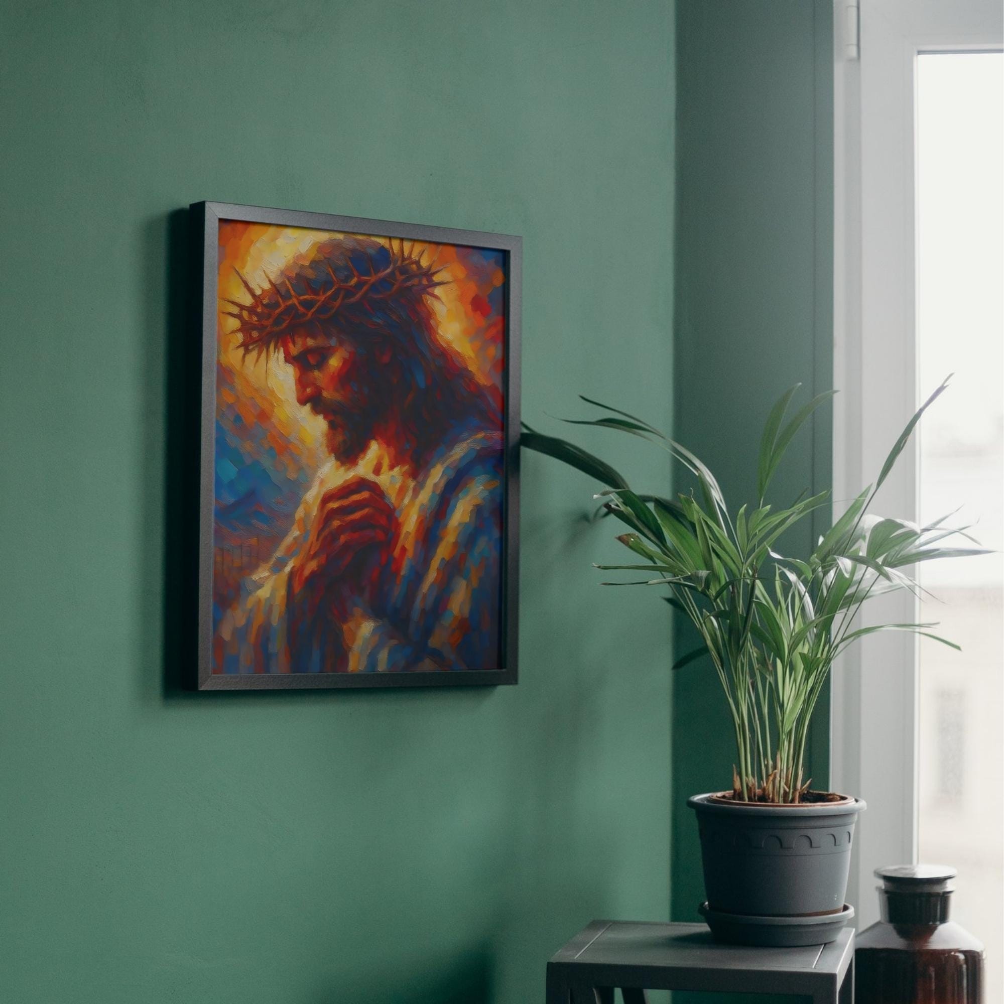 Jesus Crown of Thorns Modern Painting | Christian Wall Art | Religious ...