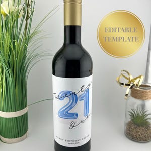 Custom 21st Birthday Wine Label/Funny Birthday Gift/Happy Twenty One/21st Birthday Gift for Daughter/Personalized 21st Birthday Gift for him
