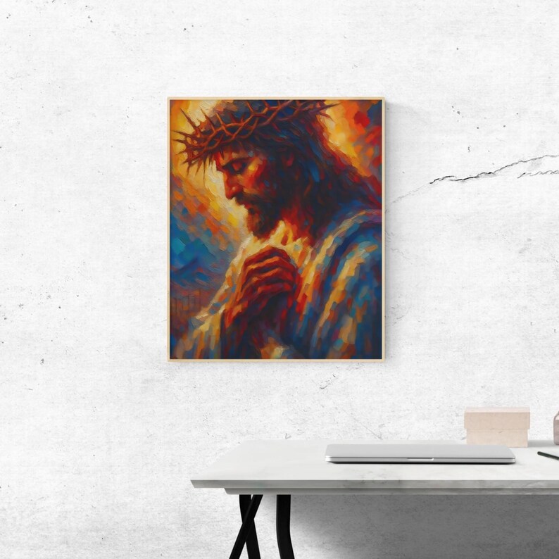 Jesus Crown of Thorns Modern Painting | Christian Wall Art | Religious ...