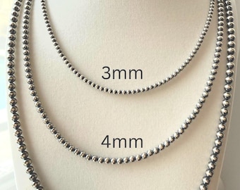 Navajo style pearl Necklace, Western Cowgirl Style, oxidized beads, gift.