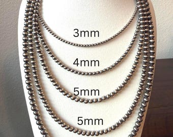 Oxidized Sterling Silver pearl Necklace, Western Cowgirl Style, gift.