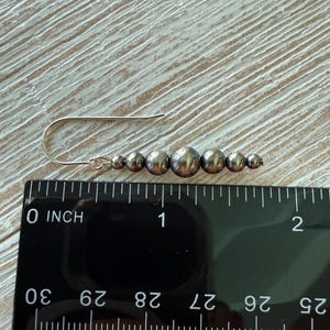 Oxidized Sterling Silver pearl earrings, graduated Style, western jewelry, gift. bild 7