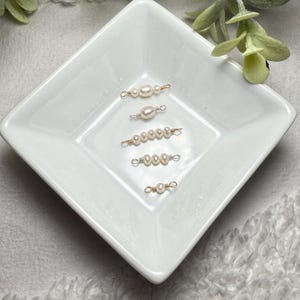 Dainty Fresh water pearl connectors, permanent jewelry, Gold filled , Sterling silver