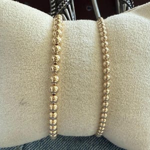 Gold Filled stretchy bead bracelet, Gold bracelet, gold bead bracelet,3mm, 4mm, layering, gift