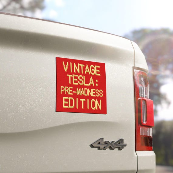 Autocollant Humoristique Tesla "I Bought This Before Elon Went Crazy" | Vinyle Résistant | Pour Voiture Et Surface Lisse