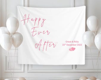 Tapisserie murale de bienvenue pour mariage personnalisée, Décoration de mariage pour toujours, Bannière de réception de mariage, Célébrations de mariage, Photomaton