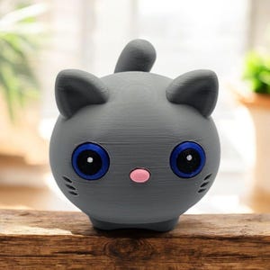 Cat Fidget Clickers - 3D Printed  | Black or Gray Kitty | Cutecore Desktop Button Clicker