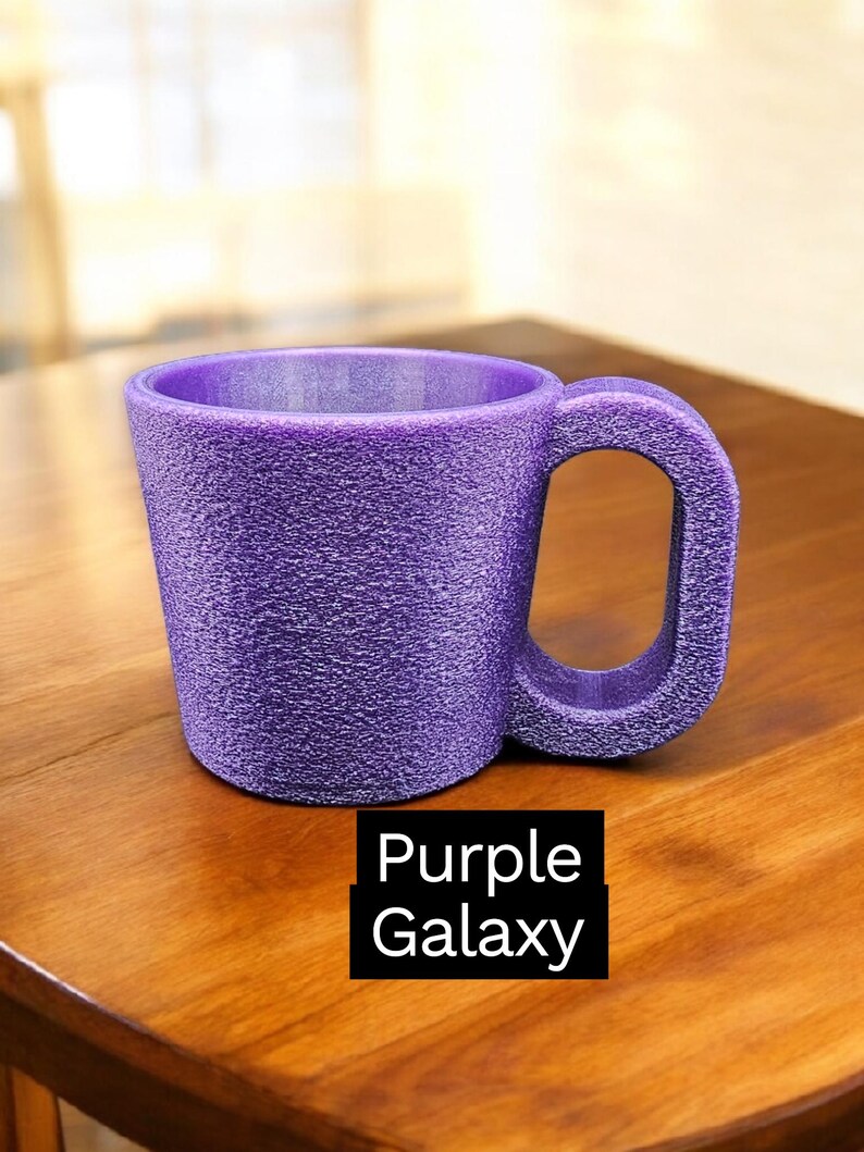 Pint Ice Cream Holder Mug Style, With Spoon Holder, 3D printed, gift for Ice cream lovers Purple Galaxy
