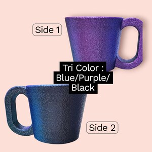Pint Ice Cream Holder Mug Style, With Spoon Holder, 3D printed, gift for Ice cream lovers TriColor BL/BLK/PRP