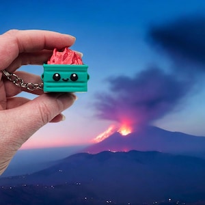 Great Stocking Stuffer and Gift for Co-Workers! 3 Printed Happy Little Dumpster Fire Fidget Clicker Keychain - Bag charm/ Backpack Accessory