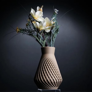 3D Printed Vase: Scandinavian Style PLA Desk Decor for Dried Flowers