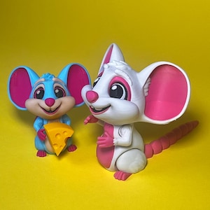 3D Printed Articulated Mouse with Cheese: Fidget Desk Toy