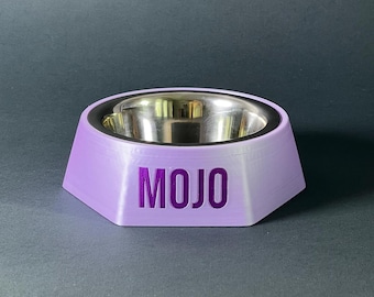 Cuencos para mascotas personalizados impresos en 3D: nombre y color personalizados para perros y gatos
