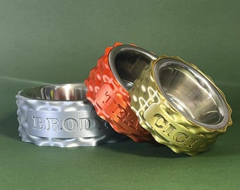 Comedero personalizado para mascotas: plato para perros o gatos con nombre personalizado impreso en 3D