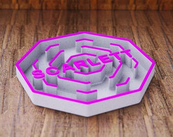 Comedero octogonal personalizado para mascotas: diseño impreso en 3D