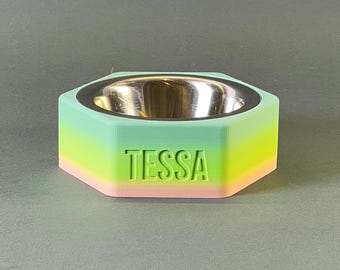 Personalized Pet Bowl: Custom 3D Printed Hexagonal Cat & Dog Bowl