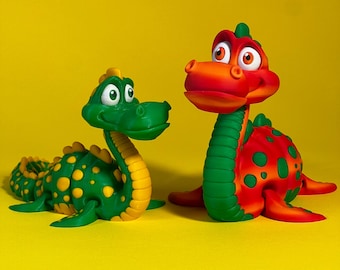 Monstre flexible du Loch Ness imprimé en 3D : figurine articulée Nessie