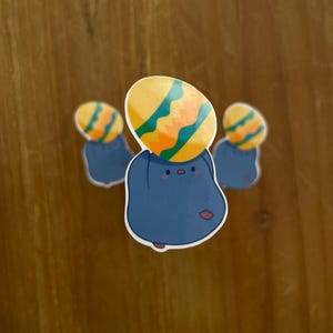 Sticker oeuf de Pâques – Sticker mignon de Pâques | Sticker vinyle esthétique pastel kawaii | Cadeau de vacances de printemps