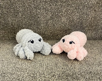 Aranha de crochê de pelúcia | Brinquedo amigurumi assustador