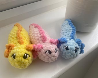 Peluche de ajolote a crochet: animal de peluche amigurumi hecho a mano