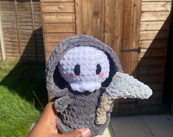 Crochet Grim Reaper Plush | Handmade Gothic Amigurumi Doll