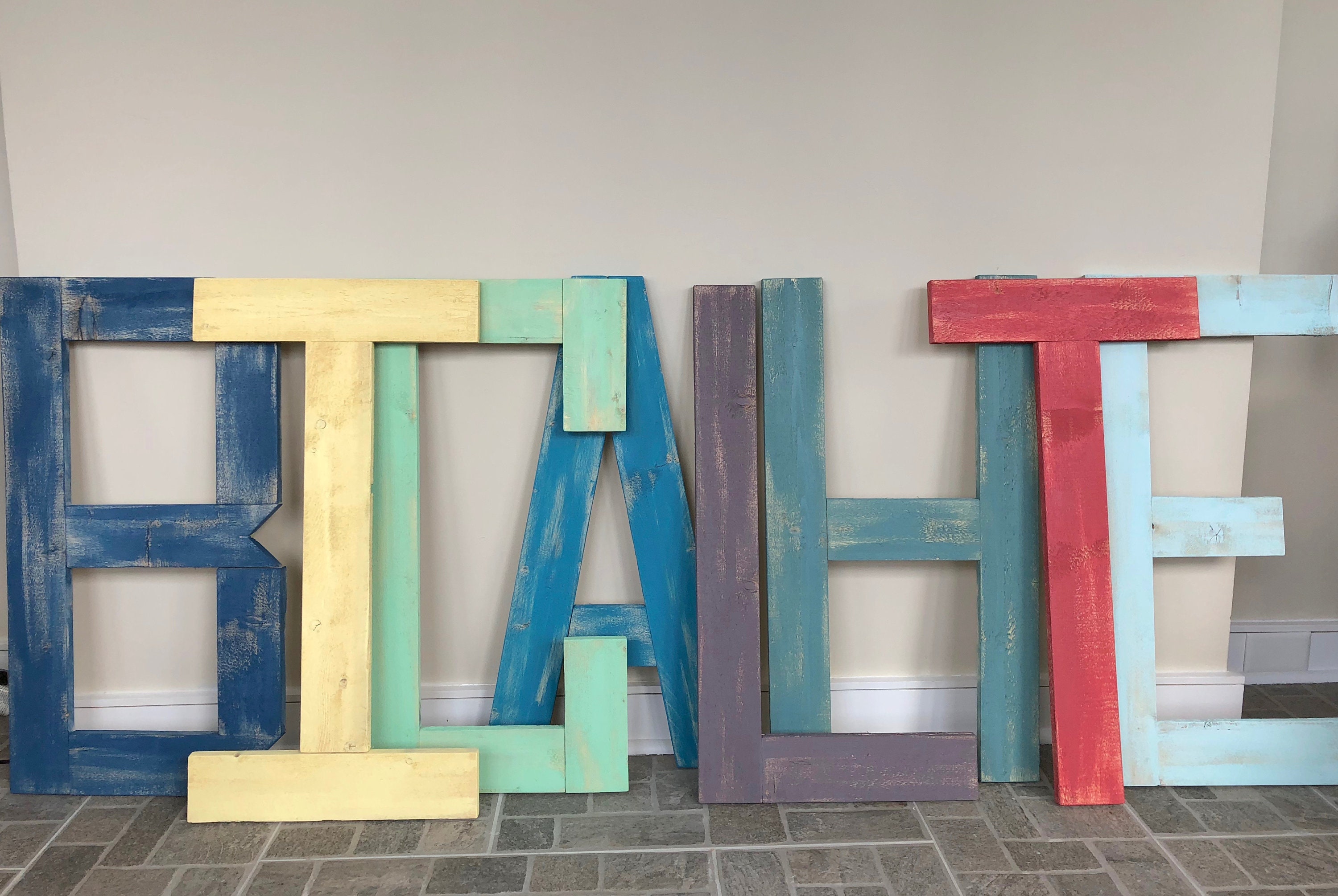 Letters Wall Decor Large Rustic Wood Custom Color | Etsy