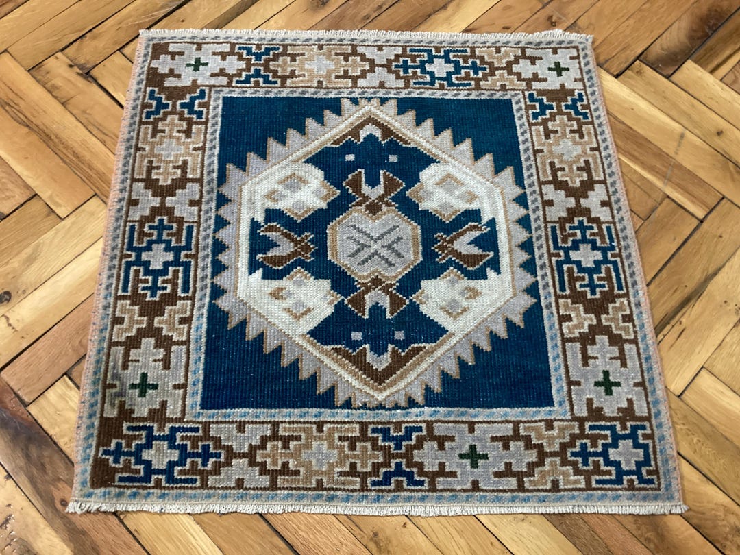 Square Rug, Vintage Mini Rug, Wall Decor Rug, Turkish Rug, Wool Rug ...